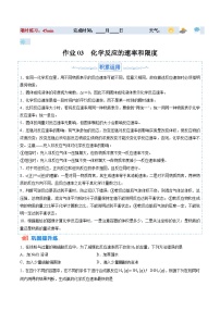 暑假作业03 化学反应的速率和限度-【暑假专题复习】2024年高一化学暑假培优练（人教版2019必修第二册）