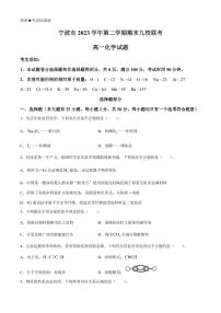 浙江省宁波市九校2024年高一下学期6月期末考试化学试题+答案