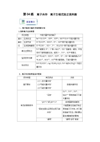 【暑假衔接】高中化学新高三（高二升高三）暑假自学 第04讲 离子共存　离子方程式的正误判断（教师版+学生版）讲义