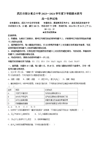 湖北省武汉市部分重点中学2023-2024学年高一下学期6月期末联考化学试卷（Word版附答案）