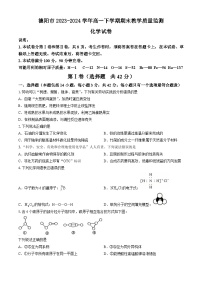 四川省德阳市2023-2024学年高一下学期期末教学质量监测化学试卷（含答案）