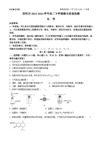 云南省昆明市2023-2024学年高二下学期期末质量检测化学试题（含答案）