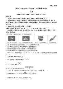湖南省衡阳市2023-2024学年高二下学期期末考试化学试题（含答案）