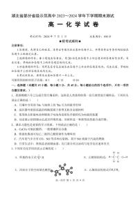 湖北省部分省级示范高中2023-2024学年高一下学期期末测试化学试题（pdf版含答案）