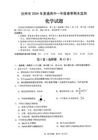 四川省达州市2023-2024学年高一下学期期末监测化学试题