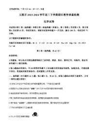云南省玉溪市2023-2024学年高二下学期期末教学质量检测化学试卷（含解析）