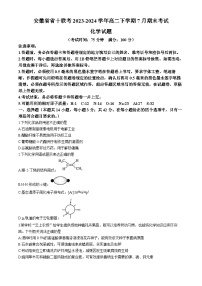 安徽省省十联考2023-2024学年高二下学期7月期末考试化学试题（含解析）