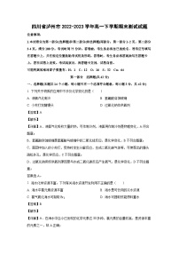 [化学][期末]四川省泸州市2022-2023学年高一下学期期末测试试题(解析版)