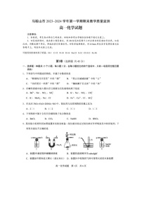 安徽省马鞍山市第二中学2023-2024学年高一上学期期末教学质量监测+化学试题