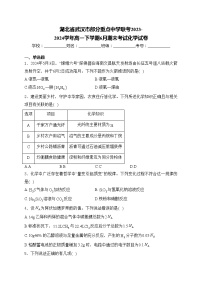 湖北省武汉市部分重点中学联考2023-2024学年高一下学期6月期末考试化学试卷(含答案)