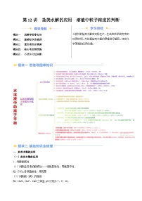 第12讲盐类水解的应用溶液中粒子浓度的判断（含答案）【暑假自学课】2024年新高二化学暑假提升精品讲义（人教版2019）