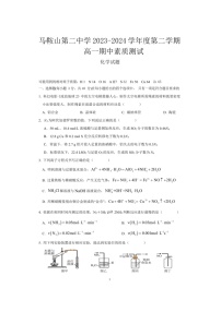 安徽省马鞍山市第二中学2023-2024学年高一下学期期中素质测试化学试题