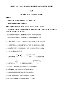 福建省泉州市2023-2024学年高一下学期期末高中教学质量监测化学试卷（含答案）