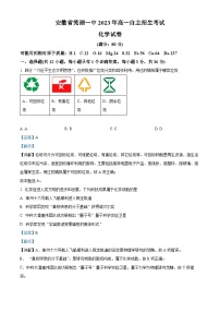 安徽省芜湖市第一中学2023-2024学年高一上学期自主招生考试化学试题（Word版附解析）