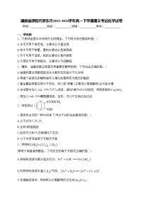 湖南省邵阳市邵东市2023-2024学年高一下学期期末考试化学试卷