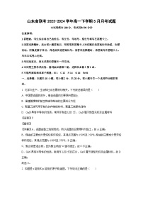 [化学]山东省联考2023-2024学年高一下学期5月月考试题(解析版)