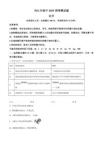 四川省内江市2025届高三上学期零模考试化学试题（含解析）