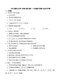 2025届高三化学一轮复习练习题——水溶液中的离子反应与平衡