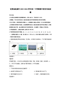 [化学][期中]甘肃省武威市2023-2024学年高一下学期期中联考考试试题(解析版)