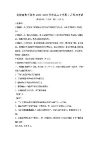 [化学][期末]安徽省省十联考2023-2024学年高二下学期7月期末考试(解析版)