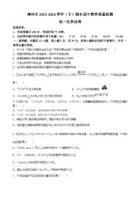 福建省漳州市2023-2024学年高一下学期7月期末考试化学试卷（Word版附答案）