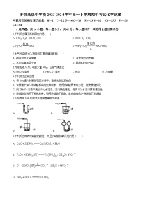 四川省眉山市东坡区多悦高级中学校2023-2024学年高一下学期期中考试化学试题（含答案）