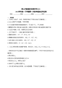 佛山市顺德区桂洲中学2023-2024学年高一下学期第一次联考模拟化学试卷(含答案)