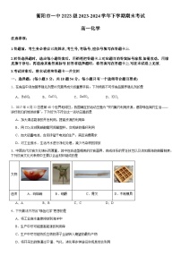 湖南省衡阳市一中2023-2024学年高一下学期期末考试化学试题（含答案）