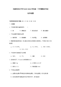 云南省玉溪市部分中学2023-2024学年高一下学期期末考试化学试题（含答案）