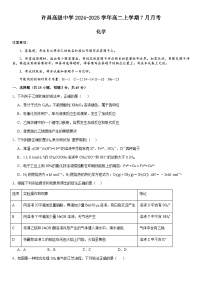 河南省许昌市魏都区许昌高级中学2024-2025学年高二上学期7月月考化学试题（含答案）