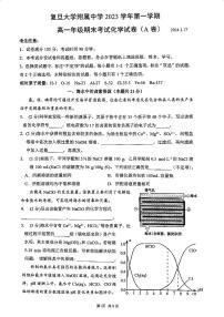 上海市复旦大学附属中学2023-2024学年高一上学期期末考试化学试卷（A卷）