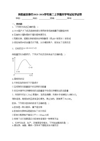 陕西省安康市2023-2024学年高二上学期开学考试化学试卷(含答案)