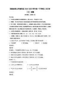 [化学]河南省周口市鹿邑县2023-2024学年高一下学期6月月考(三)试题(解析版)