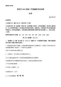 贵州省贵阳市2024-2025学年高三上学期8月摸底考试化学试题（含答案）