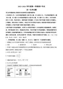 江苏省徐州市2023-2024学年高一上学期11月期中考试化学试题（原卷版+解析版）