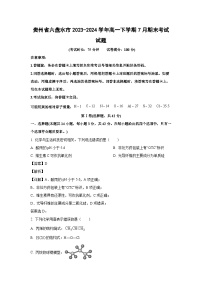 [化学][期末]贵州省六盘水市2023-2024学年高一下学期7月期末考试试题(解析版)
