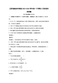 [化学]江苏省南京市某校2023-2024学年高一下学期5月阶段考试试题(解析版)