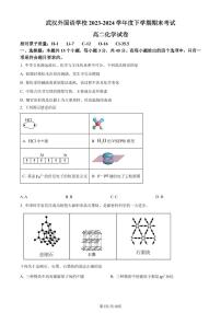 湖北省武汉外国语学校2023-2024学年高二下学期期末考试化学试卷（含答案）