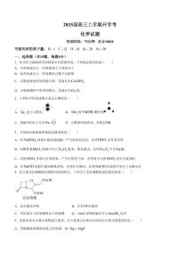 福建龙岩一中2025届高三上学期开学考试化学试题+答案