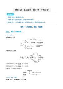 第26讲原子结构　核外电子排布规律 -2025年高考化学大一轮复习卓越讲义（含答案）