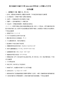 四川省遂宁市遂宁中学校2024-2025学年高三上学期8月月考化学试题（原卷版+解析版）