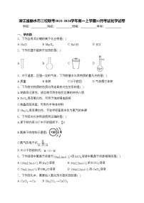 浙江省丽水市三校联考2023-2024学年高一上学期12月考试化学试卷(含答案)