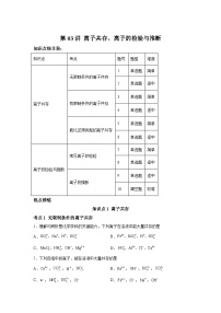 一轮备考·考点专练（2025届）高中化学试题第03讲离子共存、离子的检验与推断考点专练含解析答案