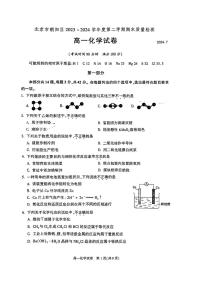 2024北京朝阳高一（下）期末化学试题及答案