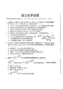 安徽省部分高中联盟校2025届高三上学期开学摸底考试化学试题（有解析）