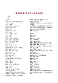 高考化学重要知识点分类归纳总结