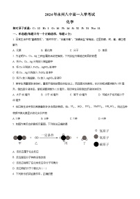 湖南省永州市第八中学2024-2025学年高一上学期入学考试化学试题（原卷版+解析版）