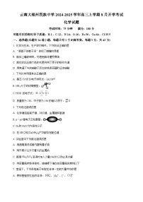 云南省大理白族自治州民族中学2024-2025学年高三上学期开学考试化学试题（原卷版）