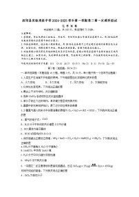 江苏省宿迁市泗阳县实验高级中学2024-2025学年高二上学期第一次调研测试化学试题