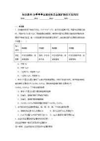 高中化学高考一轮·知识清单知识清单08金属材料及金属矿物的开发利用含解析答案